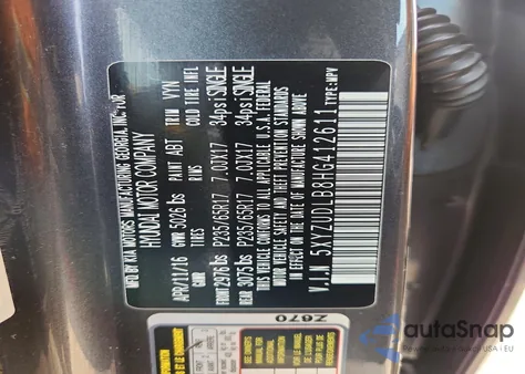 2017 Hyundai Santa Fe Sport from USA, damaged, VIN 5XYZUDLB8HG412611